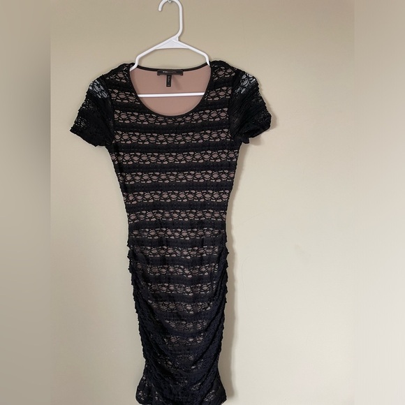 BCBGMaxAzria Black Lace Mini Dress size XXS Bodycoon - Picture 3 of 8